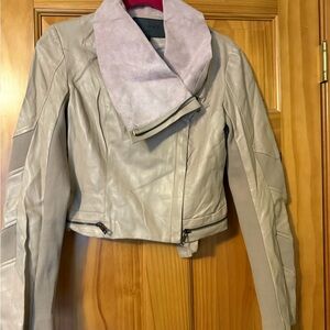 Women's Beige Leather Jacket